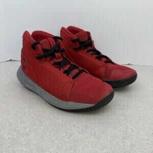 Boys Red Under Armor Basketball Sneaker Shoes Size 12 K